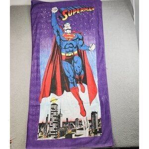 Vintage Superman Beach Towel 30"x 60" Flying Graphic 1991 Hot Properties Cotton